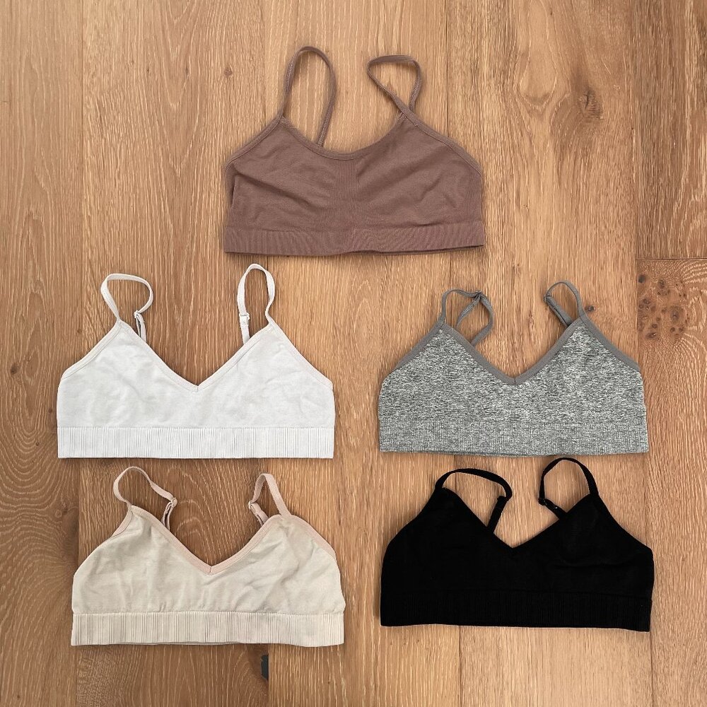 Cat & Jack Nordstrom Bra Bralette Girls Small Bundle 5 White Black Tan Taupe